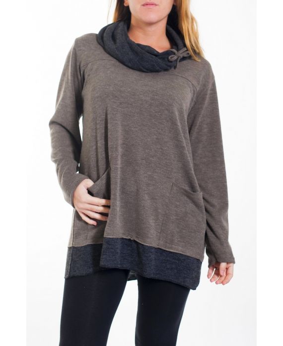 GRANDE TAILLE PULL 2 PIECES 0362 TAUPE