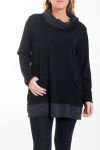 LARGE SIZE SWEATER 2 PIECES 0362 BLACK