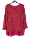 GRANDE TAILLE PULL SUPERPOSITION 0361 BORDEAUX