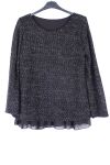 LARGE SIZE SWEATER OVERLAY 0361 BLACK