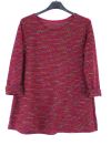 GRANDE TAILLE PULL FIL COLORE 0358 BORDEAUX