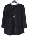 GRANDE TAILLE PULL AVEC COLLIER 0359 NOIR