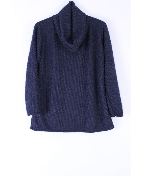 LARGE SIZE PULL COL ROULE 0360 NAVY