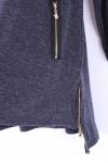 LARGE SIZE SWEATER 2 PIECES ZIPS 0365 NAVY