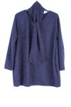 LARGE SIZE SWEATER + SCARF 0362 NAVY