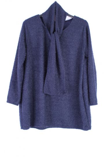 GROßER PULLI + SCHAL 0362 MARINE