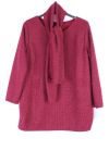 DUŻY ROZMIAR SWETER + SZALIK 0362 BORDEAUX