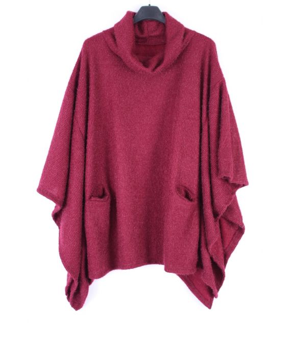 GRANDE TAILLE PULL 2 POCHES 0355 BORDEAUX