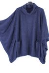 LARGE SIZE SWEATER 2 POCKETS 0355 NAVY