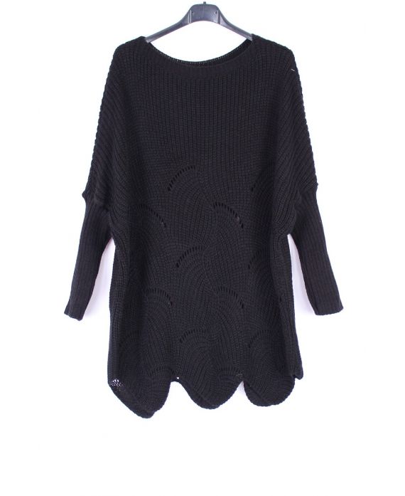 PULLOVER MASCHE AJOURE 0375 SCHWARZ