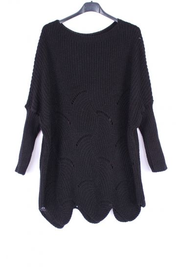 PULLOVER MASCHE AJOURE 0375 SCHWARZ