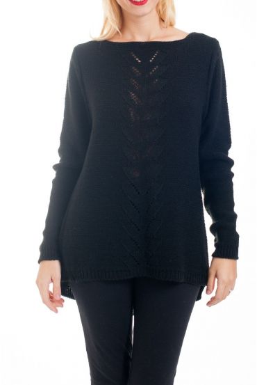 PULLOVER MASCHE AJOURE 0376 SCHWARZ