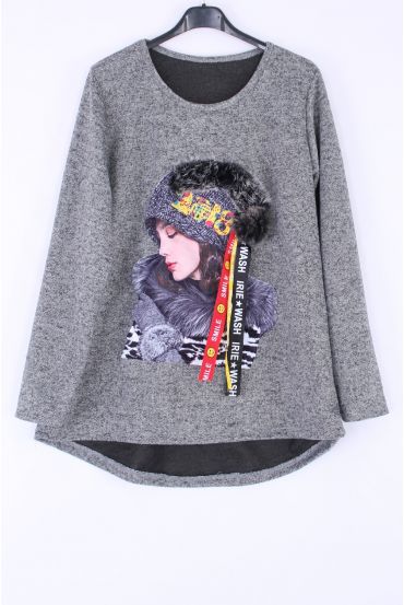 PULL FRAU 0385 GRAU