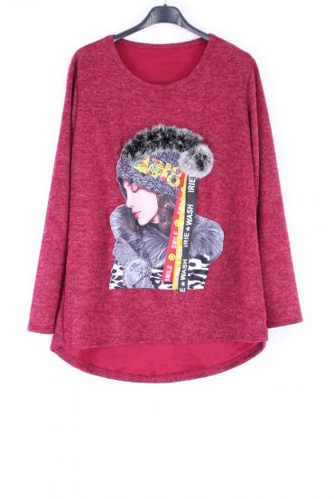 PULL FRAU 0385 BORDEAUX