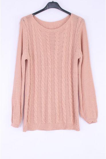 KNIT PULLOVER TWIST 0378 ROZE