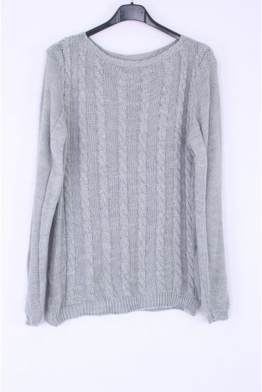 MAGLIA PULLOVER TWIST 0378 GRIGIO