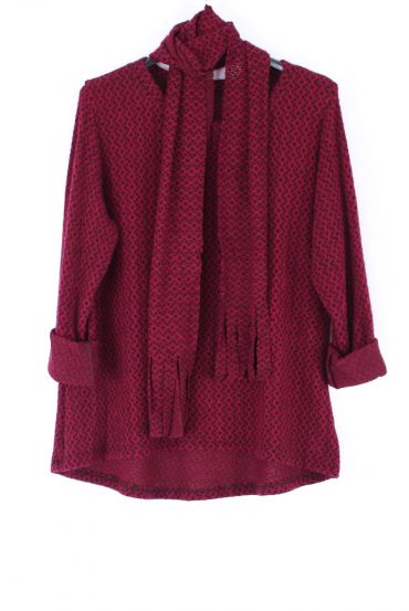 PULL + ECHARPE DOUX 0381 BORDEAUX