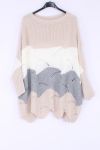 KNIT PULLOVER HABS AJOURE 0379 BEIGE