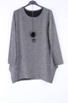 GRANDE TAILLE TUNIQUE LUREX 0387 + COLLIER GRIS