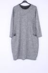 GRANDE TAILLE ROBE 2 POCHES 0373 GRIS