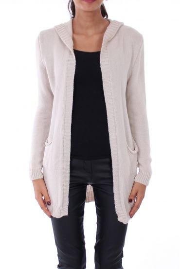 GILET A CAPUCHE 0247 BEIGE