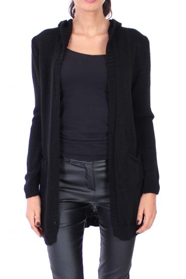 GILET A CAPUCHE 0247 NOIR