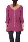 PULL DOUX DETAIL ARGENTE 0280 BORDEAUX