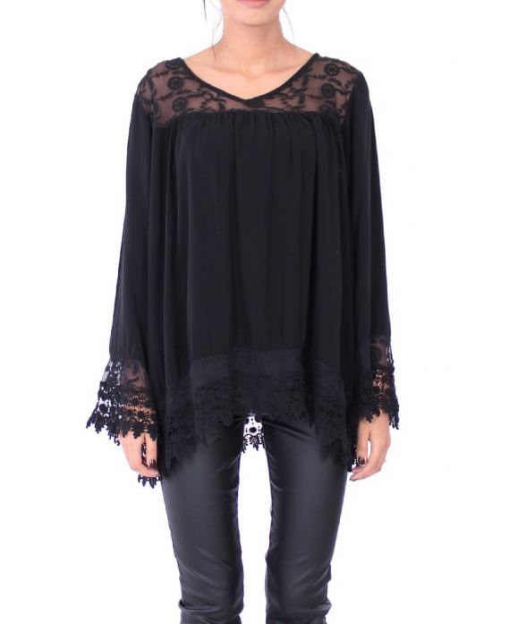 TUNIC EMPIECEMENT LACE 0279 BLACK