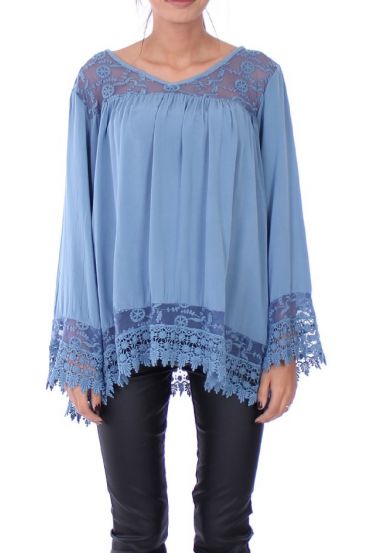 TUNIC EMPIECEMENT LACE 0279 BLUE