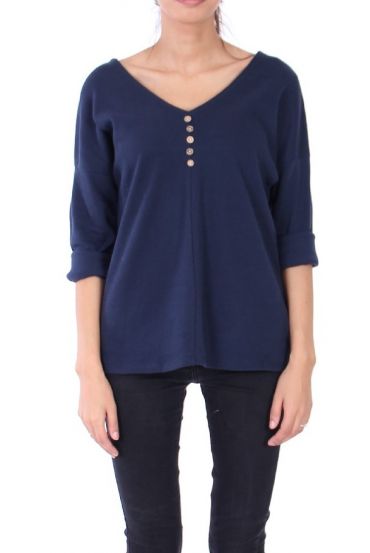 COLLO A V MAGLIONE HA PULSANTI 0308 NAVY