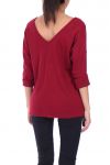 V NECK SWEATER HAS BUTTONS 0308 BORDEAUX