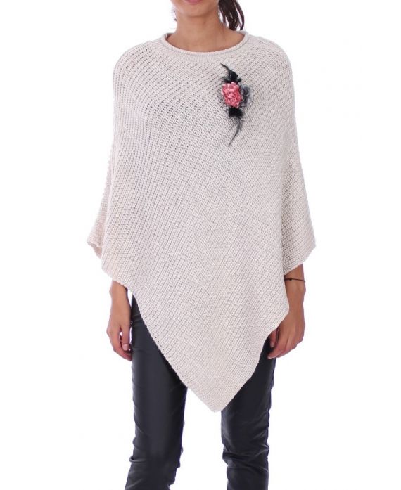 PONCHO BROCHE 0195 BEIGE