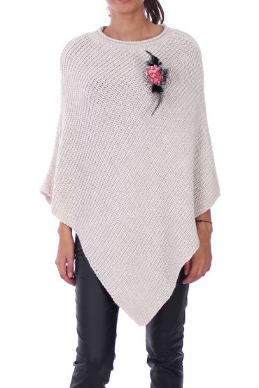 PONCHO BROCHE 0195 BEIGE