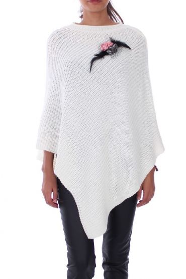 PONCHO BROCHE 0195 ECRU