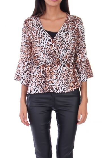 BLUSE LEOPARD 0132 BEIGE