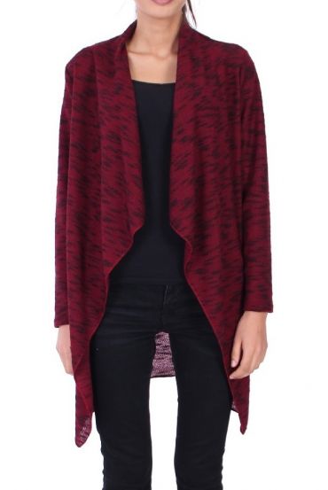 GILET TISSU CHINE 0228 BORDEAUX