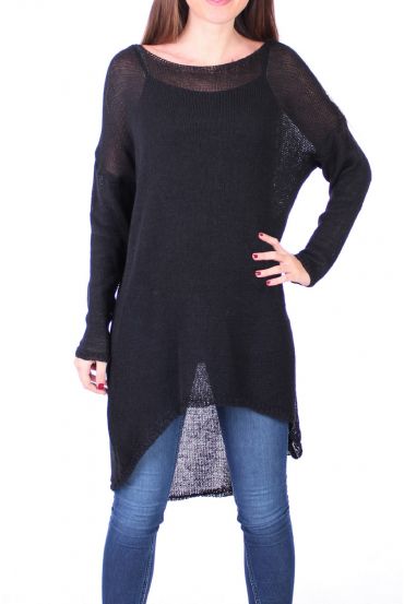 SWEATER TUNIC FINE MESH 0500 BLACK