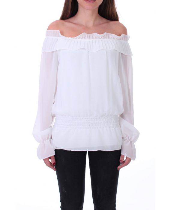 BLUSA DE HOMBROS DENUDEES 0503 BLANCO