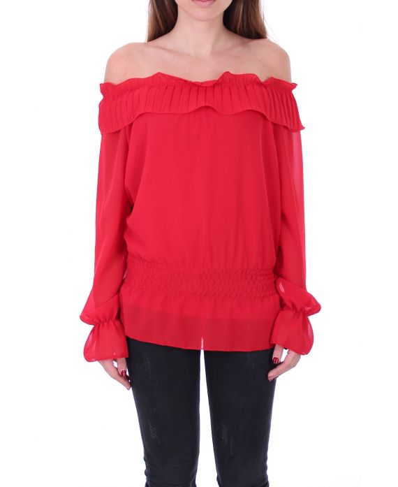 BLOUSE SCHOUDERS DENUDEES 0503 ROOD