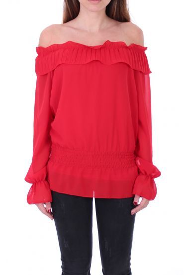 BLOUSE SCHOUDERS DENUDEES 0503 ROOD