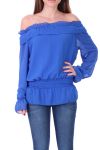 BLOUSE SCHOUDERS DENUDEES 0503 ROYAL BLUE