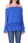 BLOUSE EPAULES DENUDEES 0503 BLEU ROYAL