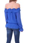 BLOUSE EPAULES DENUDEES 0503 BLEU ROYAL