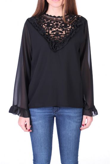 BLOUSE DENTELLE 0511 NOIR