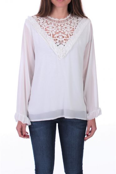 BLUSA DE ENCAJE 0511 BLANCO