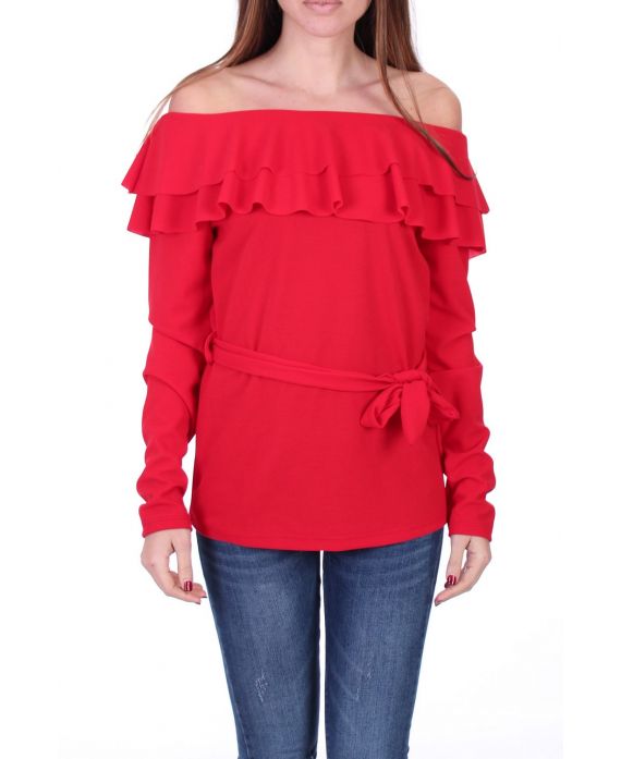 TOP OF NECK TO RUSTLE 0523 RED