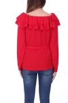 TOP OF NECK TO RUSTLE 0523 RED