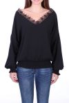 BLOUSE NECKLINE LACE 0527 BLACK