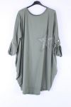 LARGE SIZE TUNIC STAR PAILLETEE 0543 KHAKI