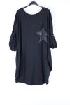 LARGE SIZE TUNIC STAR PAILLETEE 0543 BLACK